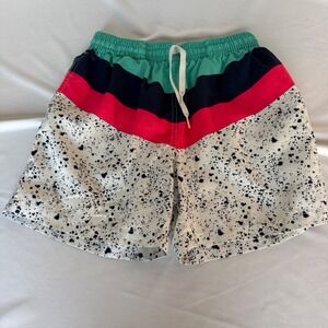 Chubbies Mens Swim Trunks Small Retro Colorblock Paint Splatter Mesh Lined 5"